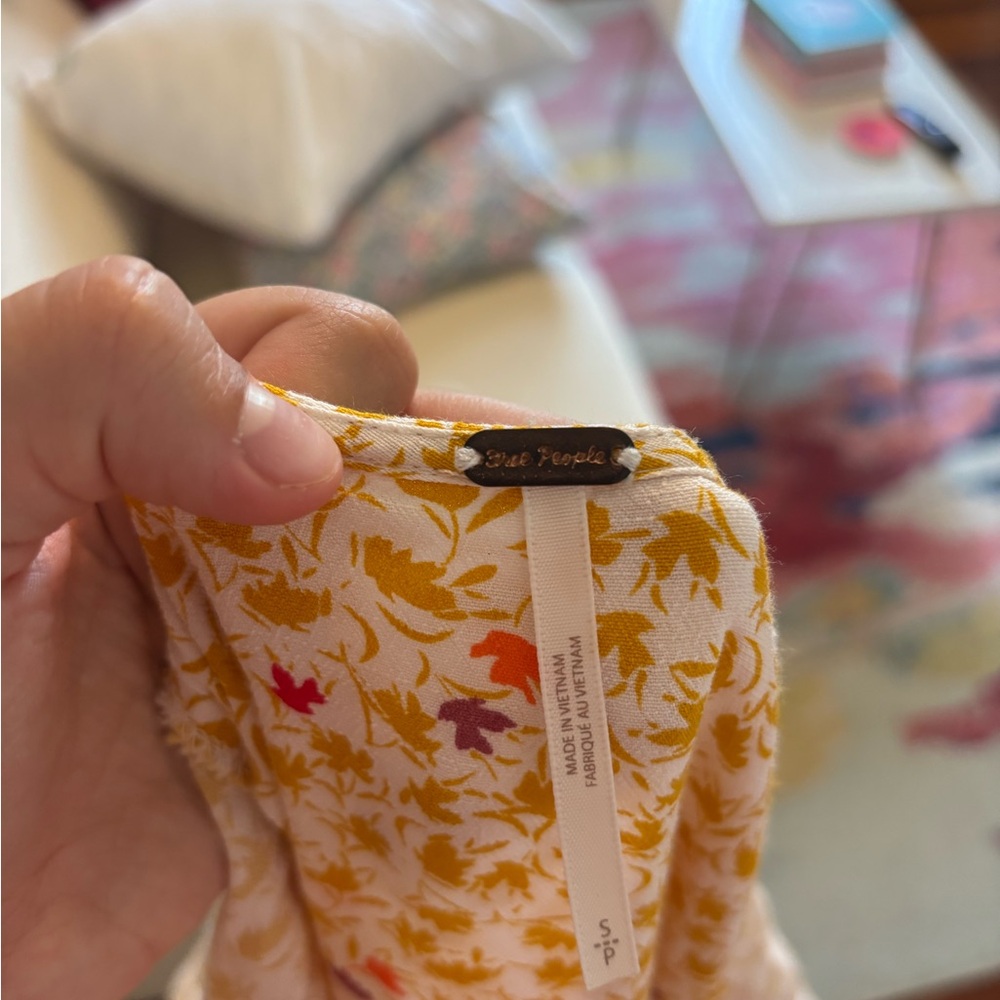Free People Yellow and Red Floral Dress